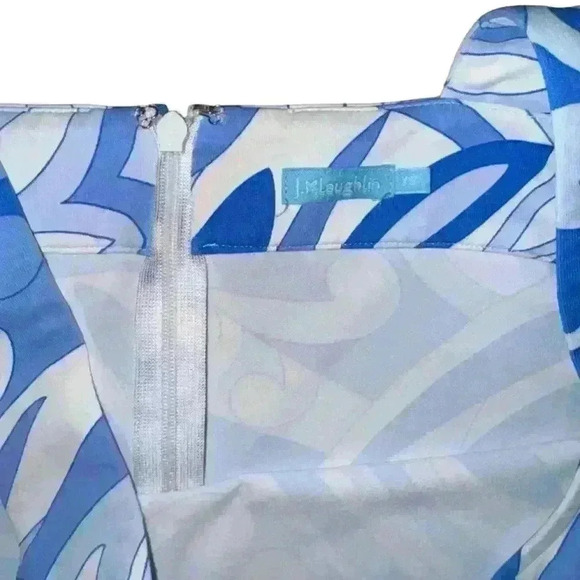 Women's J.McLaughlin Blue & White sleeveless performance Dress XS - Picture 7 of 7